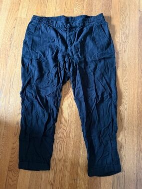 Old Navy Women's Cropped Linen Black Pants